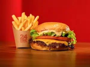 Hamburguesa shake shack simple + papas