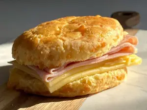 Scon relleno de jamón y queso