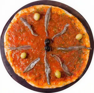 Pizza muzza y anchoas (6 porc)