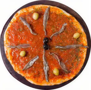 Pizza muzzarella con anchoas
