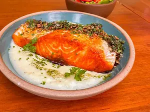 Salmón con salsa teriyaki