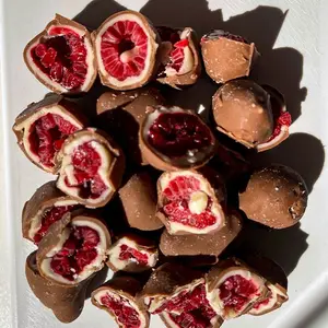 Frambuesas bañadas chocolate