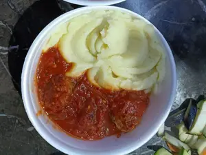 Estofado de albondigas con puré