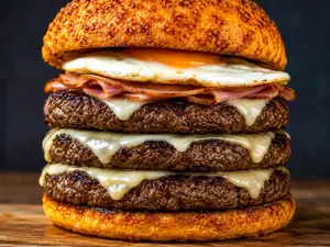 Hamburguesa triple completa