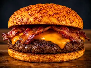 Simple con cheddar y bacon