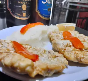 Escalope de supre de pollo c/ pure