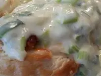 Pechuga con crema de verdeo