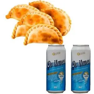 2 Latas De Cerveza Quilmes Rubia 473 ml + 6 Empanadas 1 unidad