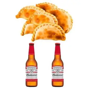 2 Porrón Budweiser 355ml + 6 Empanadas