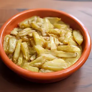 Papas con queso cheddar