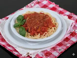 Spaghetti con salsa fileto