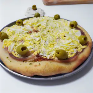 Pizza jamón y huevo