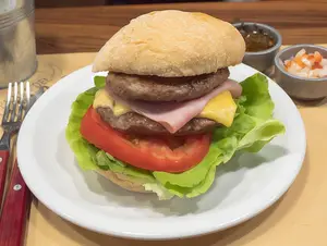 Hamburguesa doble completa