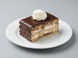 Porción de torta crema