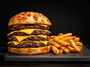 Cheeseburger Cuadruple