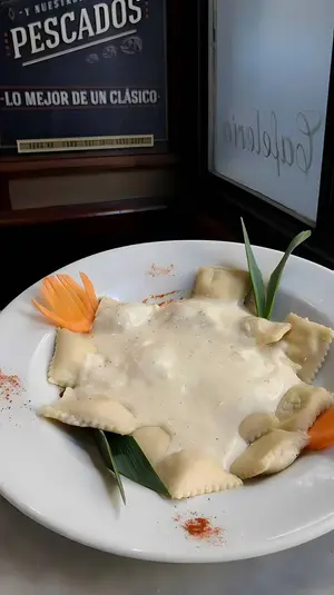 Ravioles de verdura y pollo