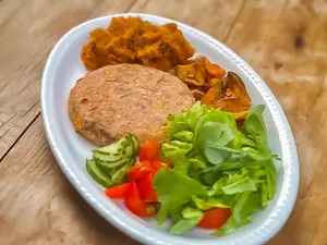 Hamburguesa veggie al plato