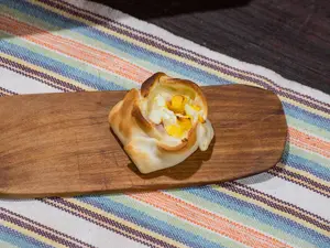 Canastita de jamón y huevo