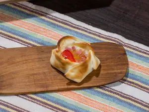 Canastita de jamón y morrón