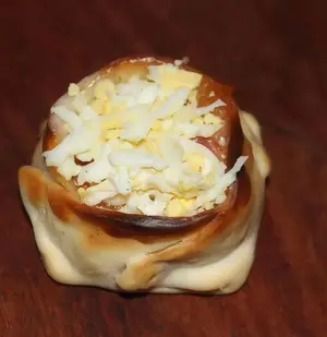 Canastita de jamón y huevo