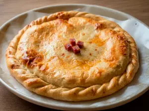 Tarta de jamón y queso
