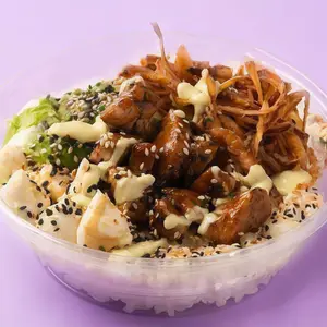 Poke salad pollo teri