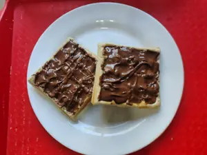 Waffle's con baño de nutella