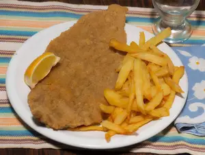 Milanesa papas fritas
