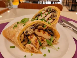 Wrap Sin TACC de pollo y champiñones