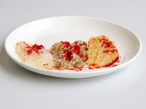 Servicio crema de berenjena