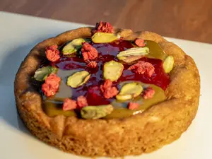 Cookie pistacho y frambuesa