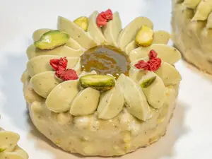 Mini cake pistacho y frambuesa