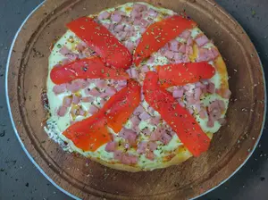Mozza, jamón y morrón chica