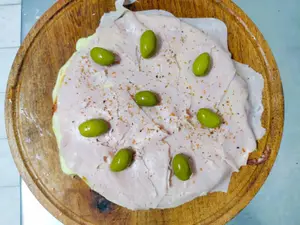 Mozzarella con jamón grande