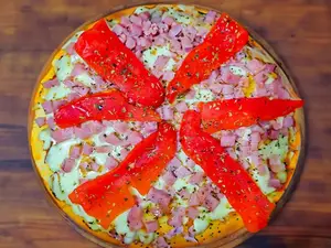 Porción jamón y morrón