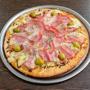Pizza panceta y verdeo