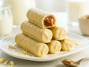 1/2 docena dulce de leche bañados blancos