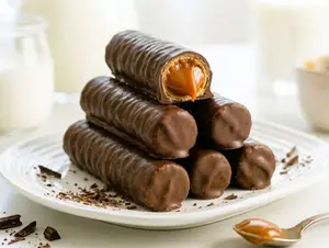 1/2 docena dulce de leche bañados negros