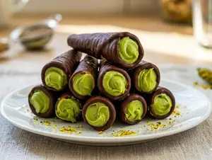 1/2 docena pistacho bañados negro