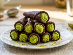 1 docena pistacho bañados negros