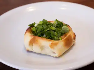 Canastita de panceta al verdeo