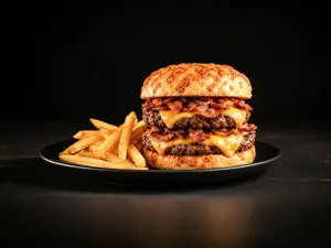 Bacon Doble con papas fritas