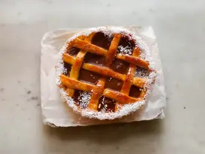 Pasta frola de dulce d/ leche.