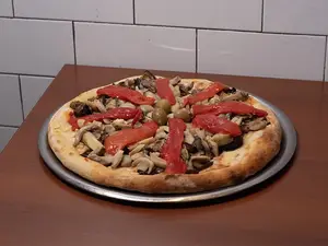 Pizza berenjena y champiñones