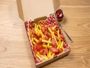 Caja de salchipapas para compartir