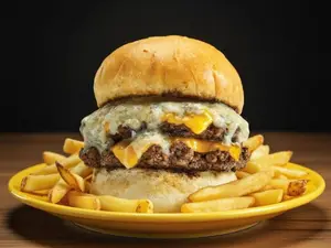 Blue burger (con papas)