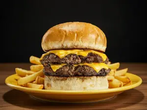 Cheddar burger (con papas)