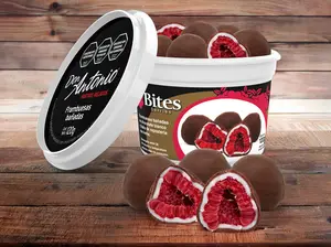 Bites frambuesas bañadas de 120 gr