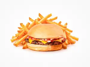 Burger cuarto simple + papas