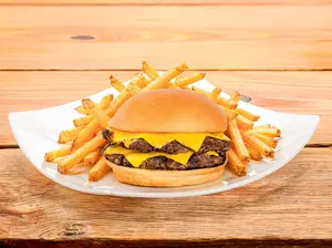 Cheeseburger doble + papas